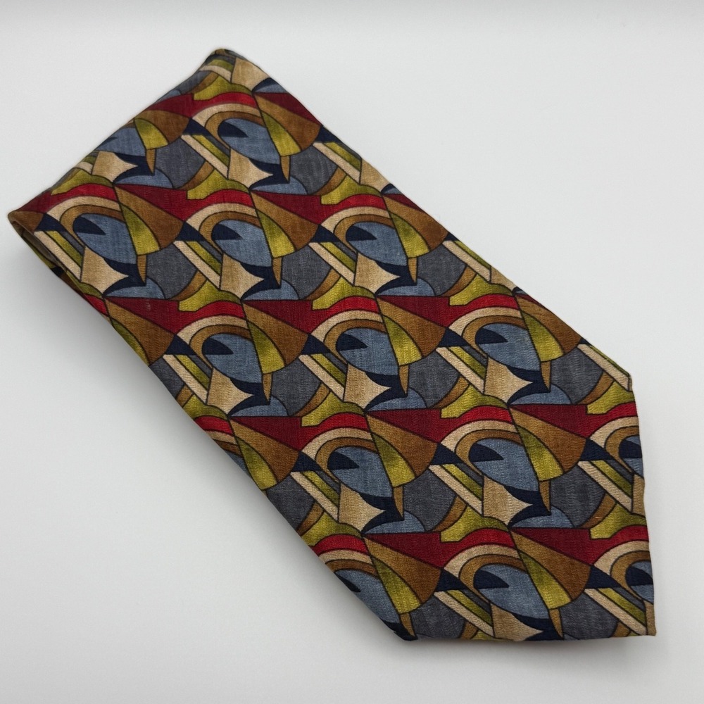 Cocktail Collection Silk Tie OS Geometric Abstract Scotch Microscopic Art Retro